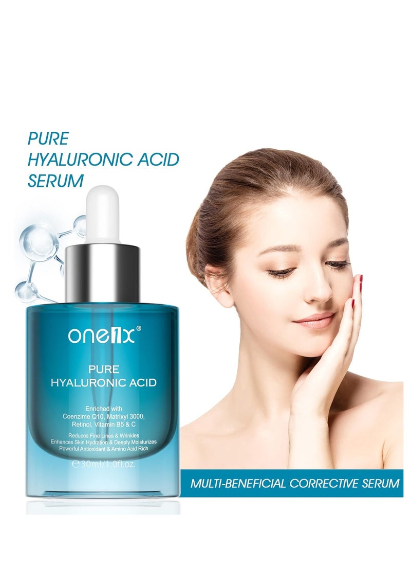 one1x - Hyaluronic Acid Serum for Face with Vitamin C B5 and Retinol, Hydrating Face Serum for Dry Skin Deep Moisture, Anti-Aging Skin Care Serums 30ml - Image 1
