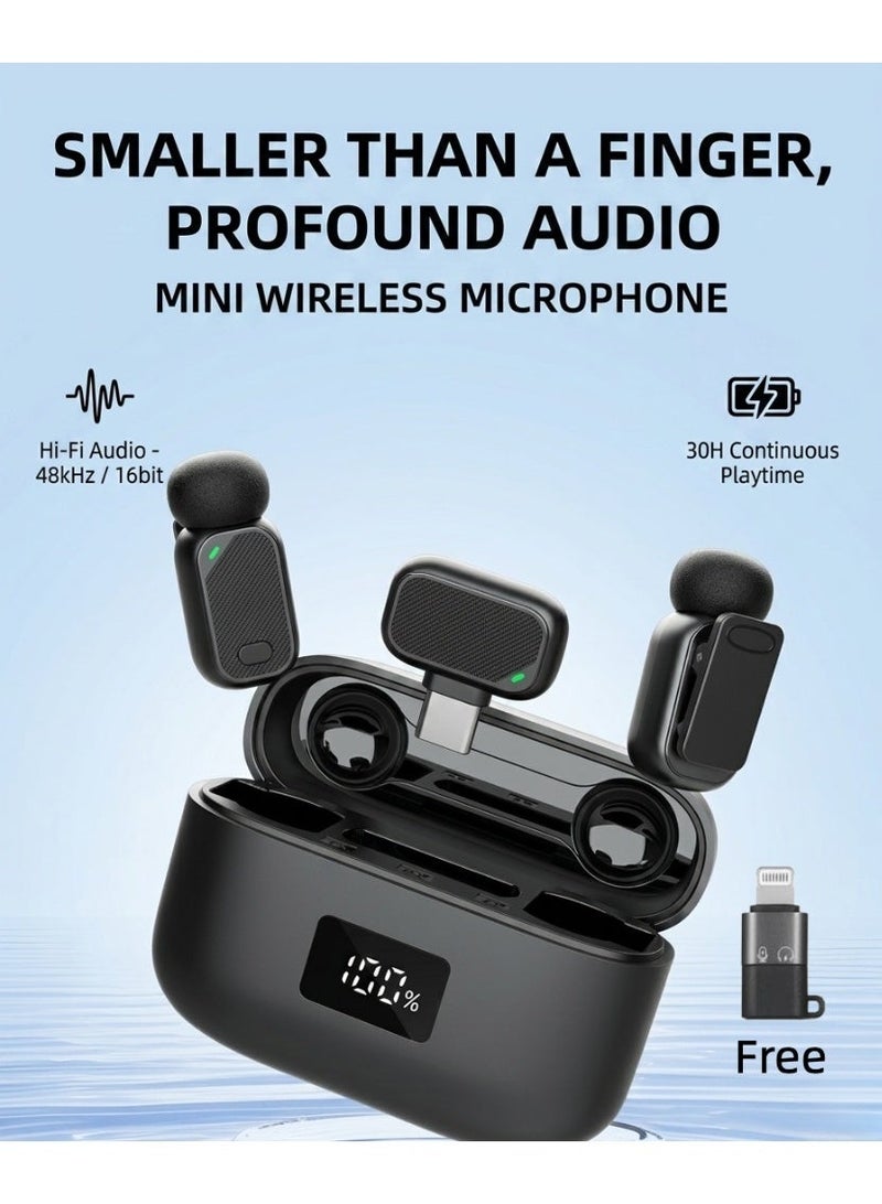 Mini 6 Wireless Lavalier Microphone, ENC Noise Cancelling Mini Clip-on Mic with Charging Case, 100M Range Magnetic Wearable Mic for iPhone 15/Android/Type-C, Ideal for Vlogging, Live Streaming & Video Recording - Image 2