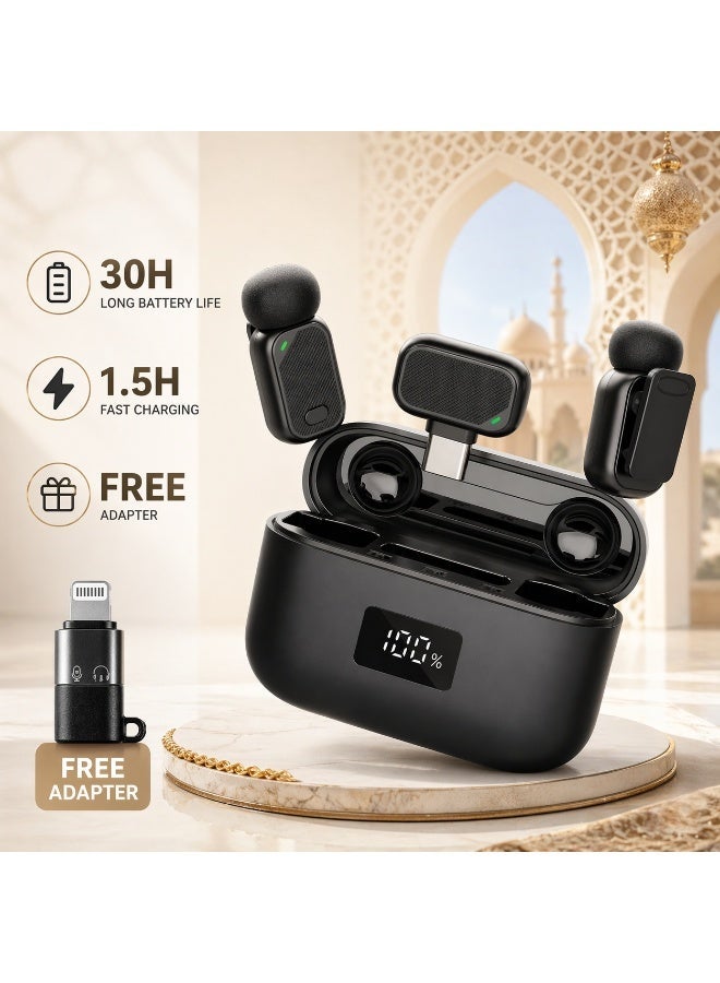Mini 6 Wireless Lavalier Microphone, ENC Noise Cancelling Mini Clip-on Mic with Charging Case, 100M Range Magnetic Wearable Mic for iPhone 15/Android/Type-C, Ideal for Vlogging, Live Streaming & Video Recording - Image 1