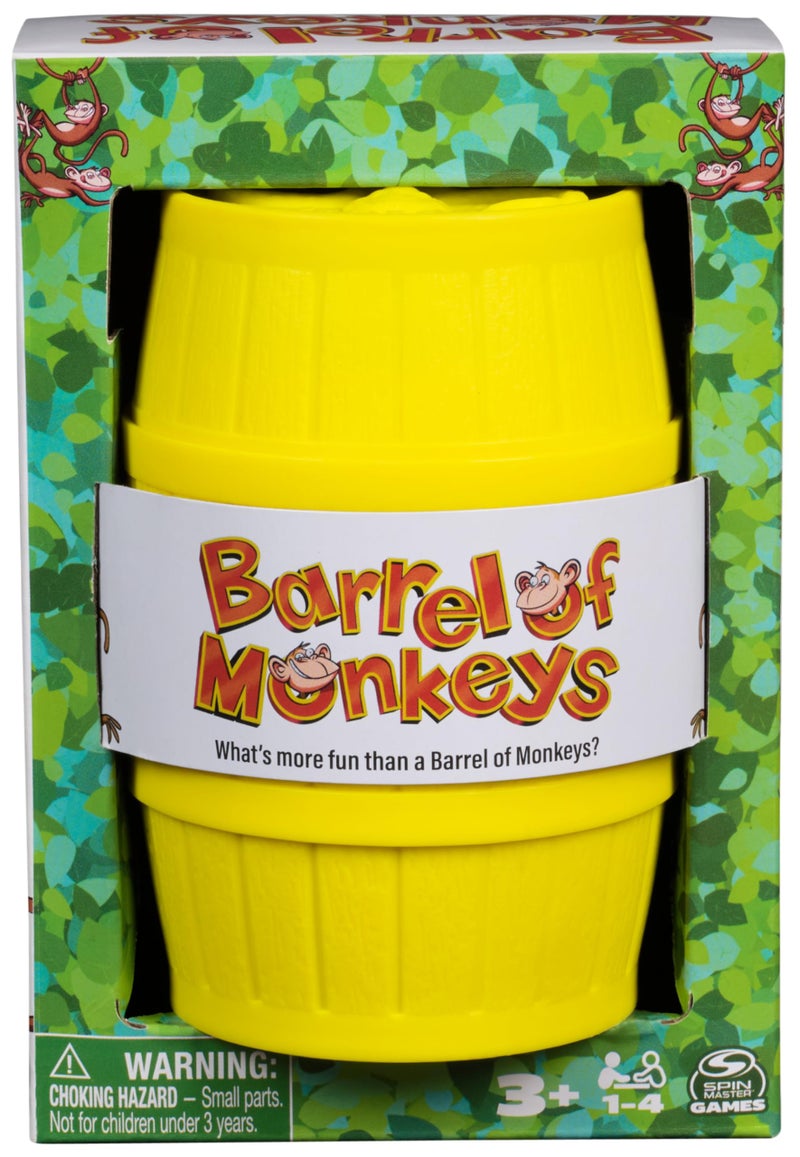 Spin Master Games, Barrel of Monkeys, Retro Linking Fun for Preschoolers, Family Games, 1 & Up Players, for Ages 3 & Up - Image 1