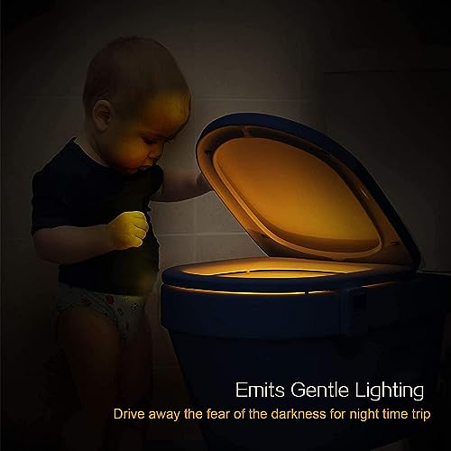 Chunace 2 Pack Rechargeable Toilet Night Light with Motion Activated Sensor, 16 Colors LED Nightlight Inside Bowl, Cool Stuff for Bathroom Accessories, Unique & Funny Gadgets for Men/Kids Birthday Gift 2025 - Image 4