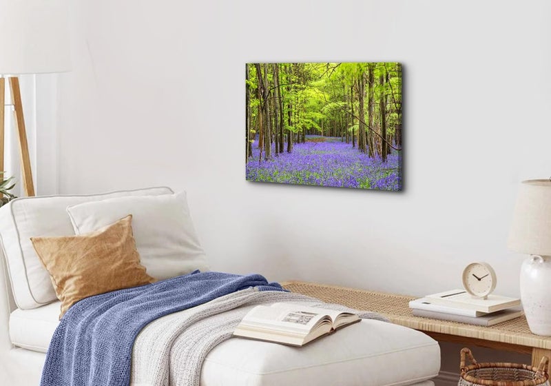 YOOOAHU Green Forest Wall Art with Purple Flowers - Image 5