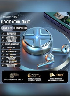 SP31 TWS Shock Bass Alloy Wireless Esports Game In-Ear Bluetooth Earphones with Noise Reduction and rotatable， Dolby Panoramic Surround Sound Effect Stereo, Suitable for Mobile Gaming PUBG