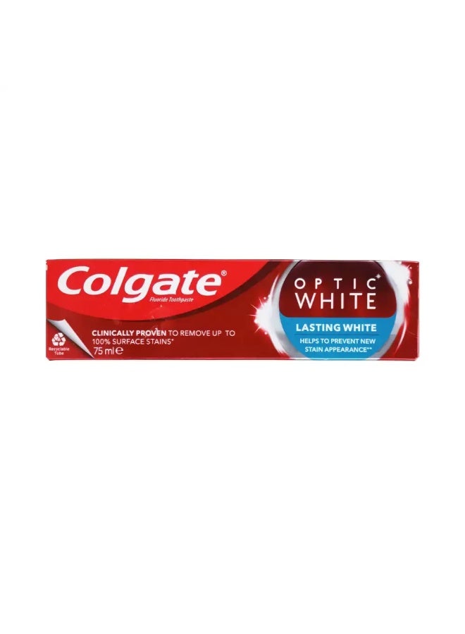 Colgate معجون أسنان كولجيت أوبتيك وايت الأبيض الدائم بالفلورايد - 75 مل - Image 1