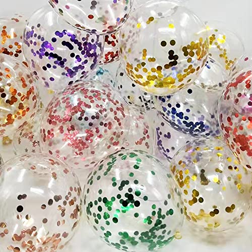 GXONE 36 Inch Jumbo Blue Confetti Balloons Round Latex BalloonsGiant Confetti Balloons for Birthday Wedding Baby Shower Party Decor 6pcs - Image 5