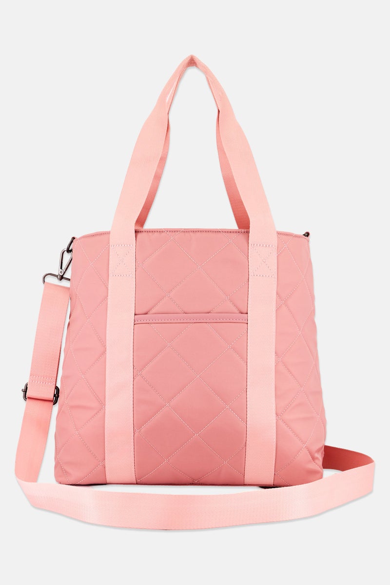 Sol and Selene حقيبة توت منسوجة للنساء 36 سم ارتفاع × 41 سم عرض × 14 سم عمق، وردي - Image 3