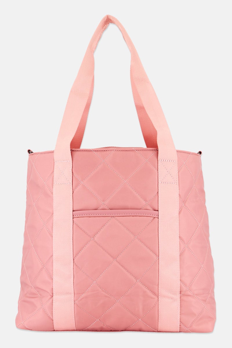 Sol and Selene حقيبة توت منسوجة للنساء 36 سم ارتفاع × 41 سم عرض × 14 سم عمق، وردي - Image 4