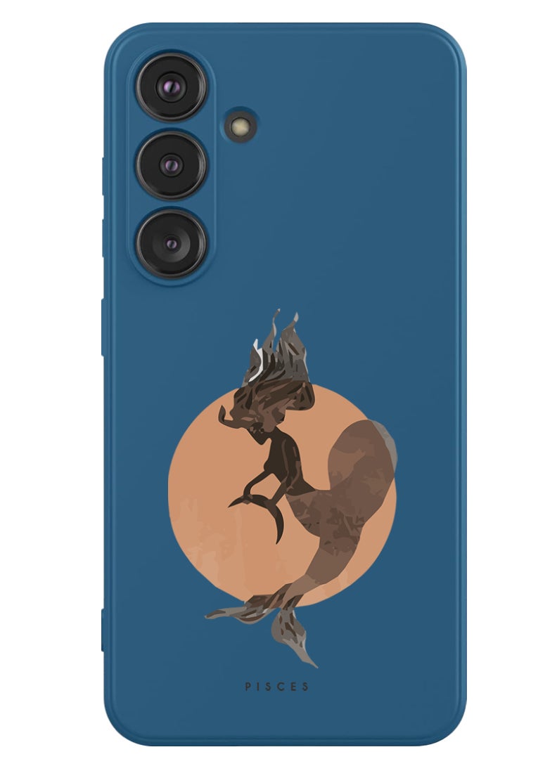 Theodor Protective Slim Fit Case Liquid Silicone Cover with Full Body Protection Anti-Scratch Shockproof Case For Samsung Galaxy S24 Plus (Blue) - Pisces - Image 1