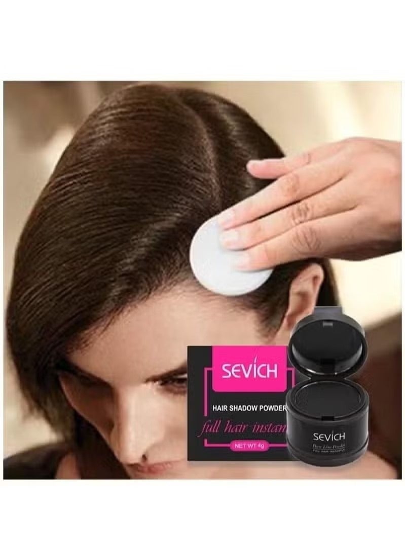 Sevich Instantly Hairline Shadow Hairline Powder Quick Cover Hair Root Concealer Eyebrows & Beard Line Hair Root Touch Up for Thinning Hairline Windproof & Sweatproof (Black) - Image 2