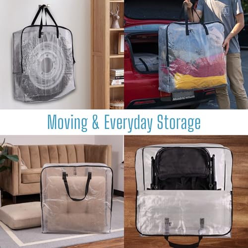 VENO 4 Pack Wreath Storage Bag, Summer, Christmas Decoration Garland Container, 30 Inch Clear Door Wreath Organizers, Moving Boxes, Packing Supplies for College (Square - 4 Pack) - Image 5