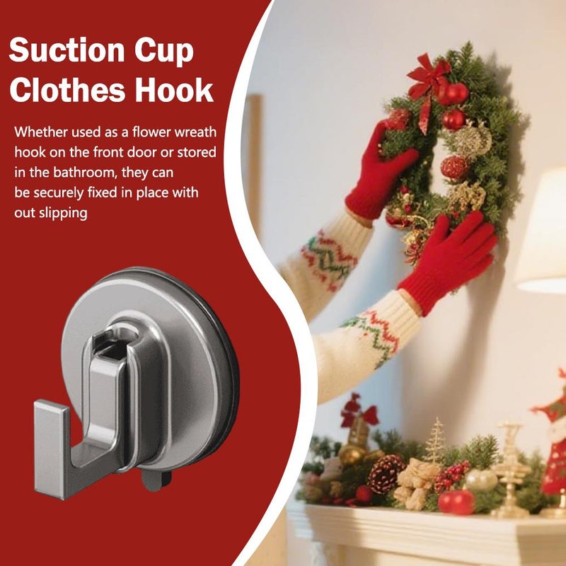 Suction cup coat hooks, wall-mounted vacuum hooks, no drilling required, traceless hooks for bathrooms, kitchens, and behind doors. - Image 5
