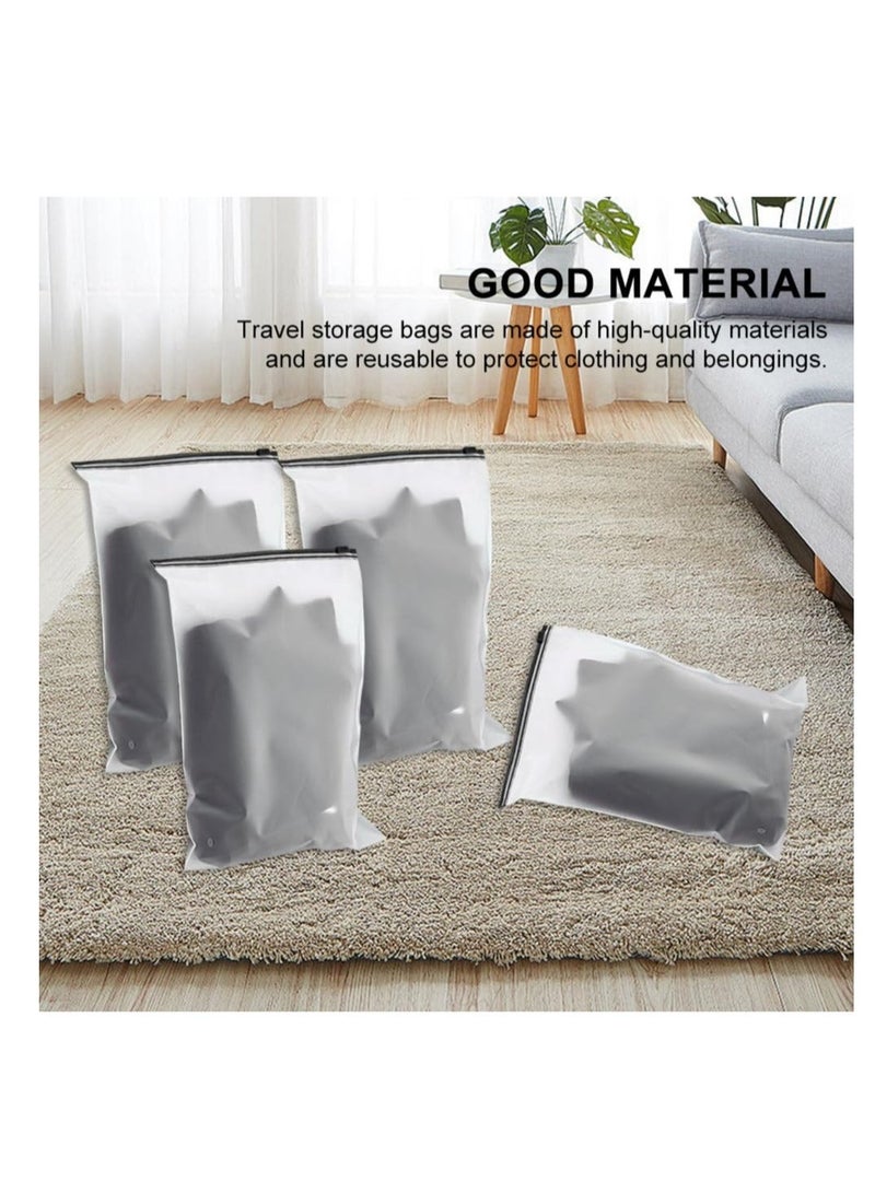 Reusable Ziplock Bags, 40 x 30cm Travel Clothes Storage Bag, Clear Frosted Airtight Toiletries Bag, for Clothes, Cosmetic, Toiletries, Shoes (Clear) - Image 4