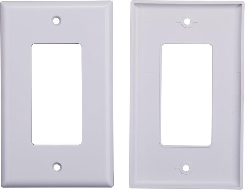 SATMAXIMUM 10 Pack 1-Gang Wall Plate Cover, Single Gang Rectangular Frame for Switches, Outlets or Low Voltage Inserts, White - Image 2