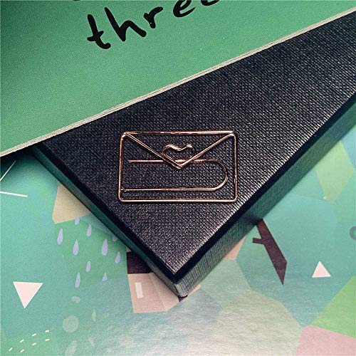 OWLFAVO 30pcs Envelope Shape Paper Clips with Clear Box, Rose Gold and Yellow Gold, Funny Cute Paperclips Bookmarks Planner Clips for Fun Office Supplies School Gifts Wedding Decoration - Image 4