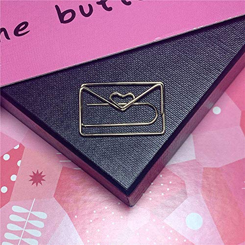 OWLFAVO 30pcs Envelope Shape Paper Clips with Clear Box, Rose Gold and Yellow Gold, Funny Cute Paperclips Bookmarks Planner Clips for Fun Office Supplies School Gifts Wedding Decoration - Image 5