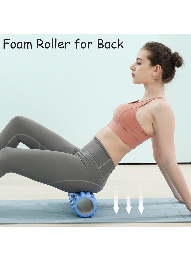 Qiccijoo Qiccijoo Foam Roller For Back, Massage Roller for Deep Tissue Massage,Back Pain Relief Muscle Roller,Back Roller,Yoga Rolle,Workout Roller,Exercise Roller(13 inch-Blue)  - Image 2