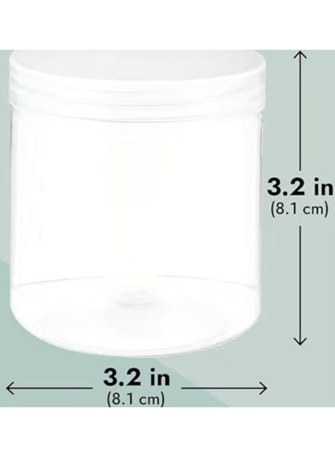 Home 8 Pack Clear 350 mL Plastic Jars with Lids Slime Containers for Kids DIY Crafts - Image 2
