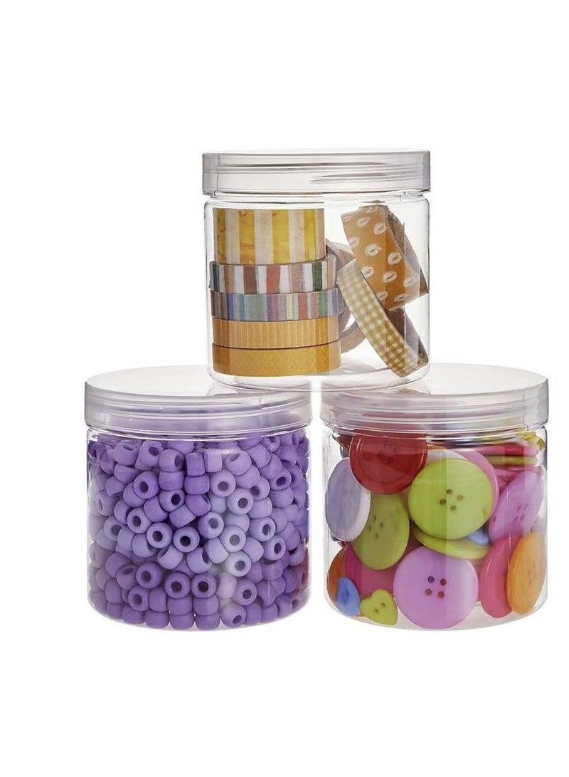 Home 8 Pack Clear 350 mL Plastic Jars with Lids Slime Containers for Kids DIY Crafts - Image 4