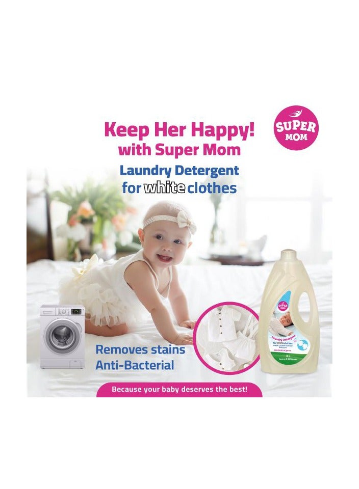 سوبر مام منظف الغسيل سوبر مام للملابس البيضاء 3 لتر - Image 3