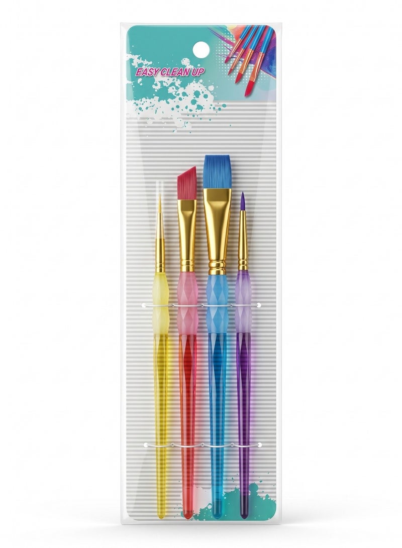SBC Kids Multi-Color Easy Clean-Up Paint Brush Set (4-Piece)