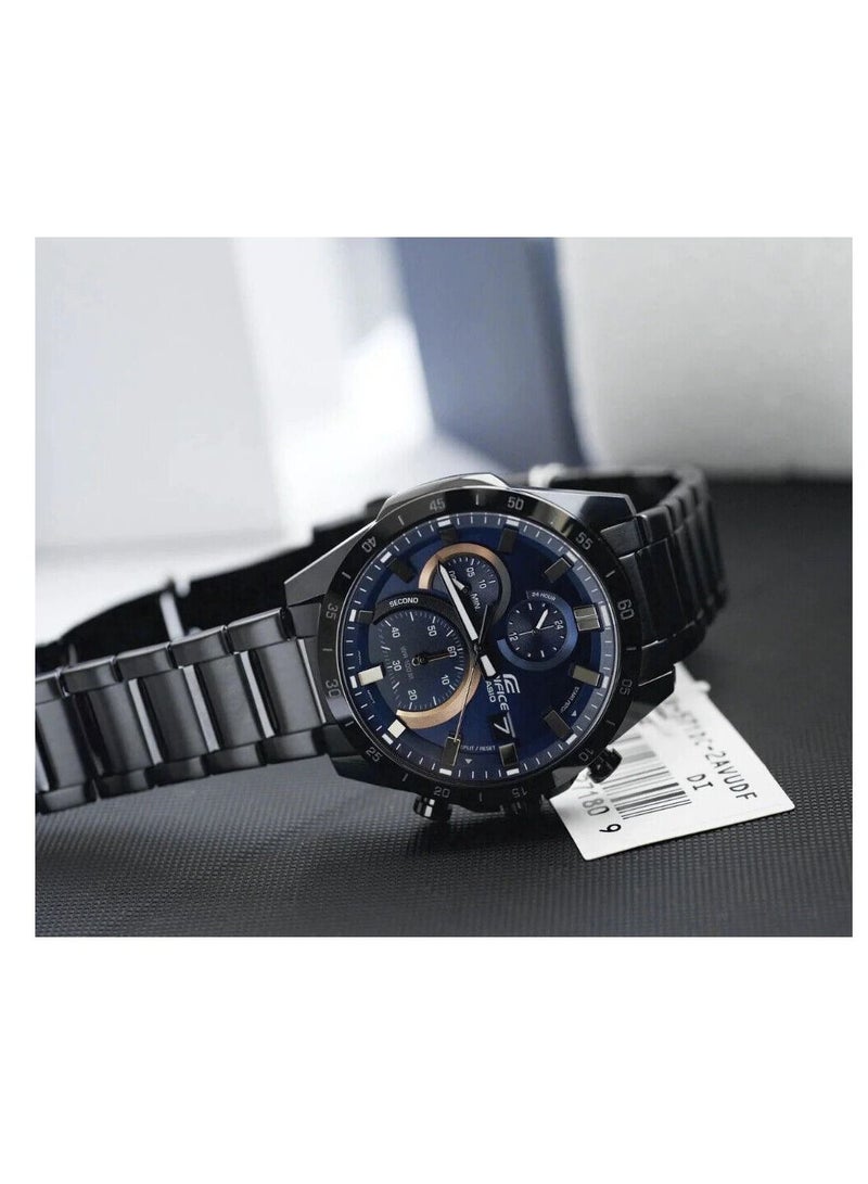 CASIO ساعة كاسيو إيديفيس كرونوغراف تناظرية قياسية للرجال من الفولاذ المقاوم للصدأ، EFR-571DC-2AVUDF - Image 4