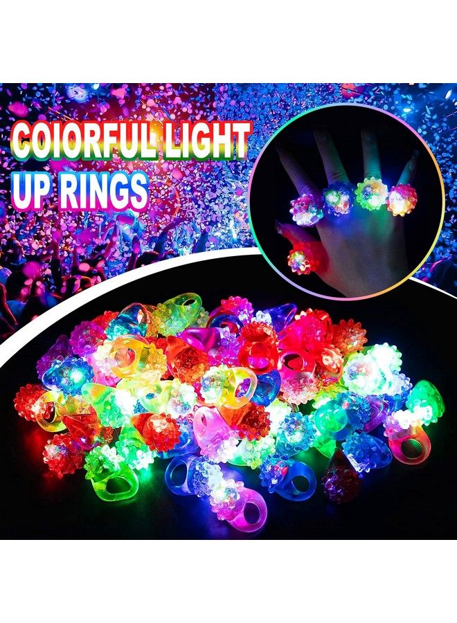 CCINEE 28Pcs Light Up Rings Flashing Colorful Led Rubber Bumpy Jelly Rings Glow In Dark Finger Toys For Party Supplies Kids Prizes Novelty Gifts Party Bag Filler  - Image 5