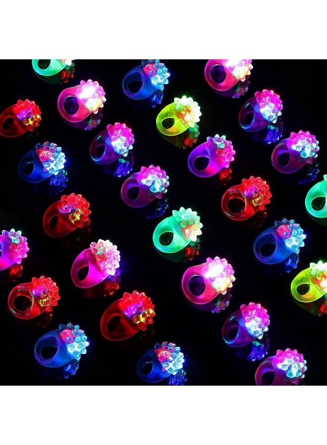 CCINEE 28Pcs Light Up Rings Flashing Colorful Led Rubber Bumpy Jelly Rings Glow In Dark Finger Toys For Party Supplies Kids Prizes Novelty Gifts Party Bag Filler  - Image 4