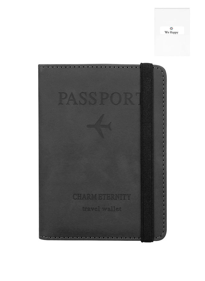 We Happy - Passport Holder Travel Wallet Slim Ticket and Documents Cover with RFID Blocking and SIM Card Slots - Image 1