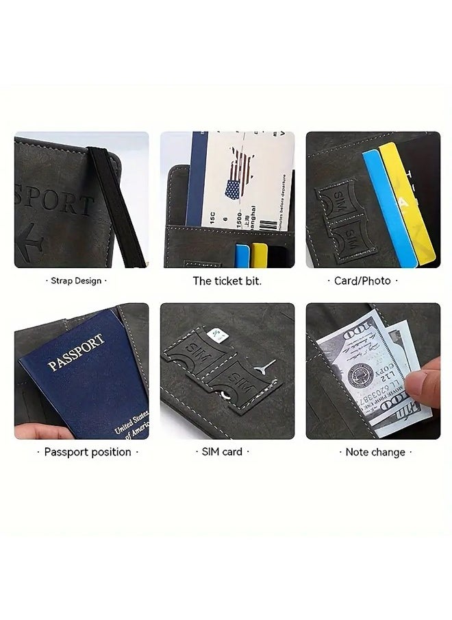 We Happy - Passport Holder Travel Wallet Slim Ticket and Documents Cover with RFID Blocking and SIM Card Slots - Image 1