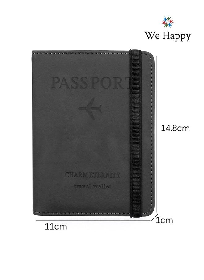 We Happy - Passport Holder Travel Wallet Slim Ticket and Documents Cover with RFID Blocking and SIM Card Slots - Image 1