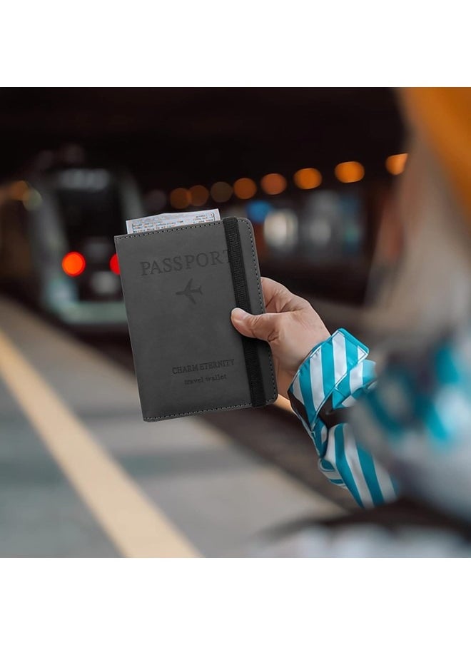 We Happy - Passport Holder Travel Wallet Slim Ticket and Documents Cover with RFID Blocking and SIM Card Slots - Image 1