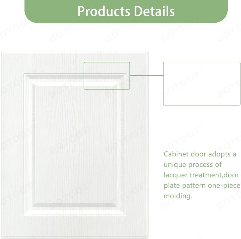 BOTOOT Built-in Cabinet Doors - Cabinet Doors for Kitchen, Living Room, Bedroom, Bathroom - 22.5 Inch High (White Texture, 17.75 Inch Wide) - Image 2
