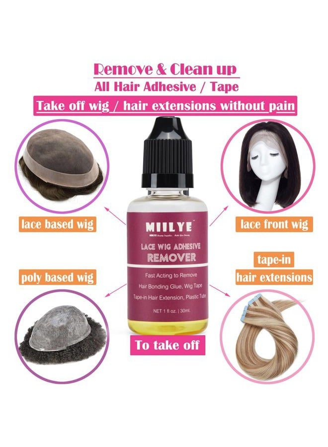 MIILYE Wig Glue Remover x 2 Bottles, Tape in Hair Extensions Remover |Solvent for Adhesive Residue, Lace Front Wig |Poly Hairpieces |Toupee |Cosmetic Hair Bonding Tape Removal - Image 4