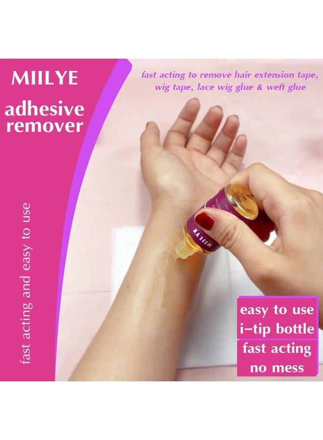 MIILYE Wig Glue Remover x 2 Bottles, Tape in Hair Extensions Remover |Solvent for Adhesive Residue, Lace Front Wig |Poly Hairpieces |Toupee |Cosmetic Hair Bonding Tape Removal - Image 3