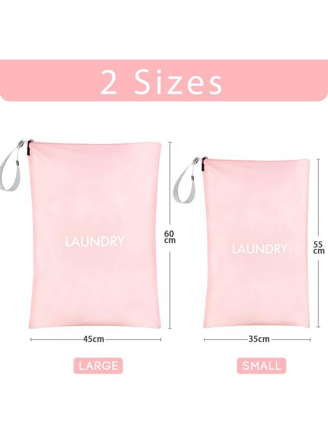 WiseBoy 2 Pack Laundry Bags, Washable Wet Dry Bag, Travel Laundry Bag Dirty Clothes Organizer, Swimming Yoga Bathing Suit Workout Wet Dry Bag - Pink - Image 4