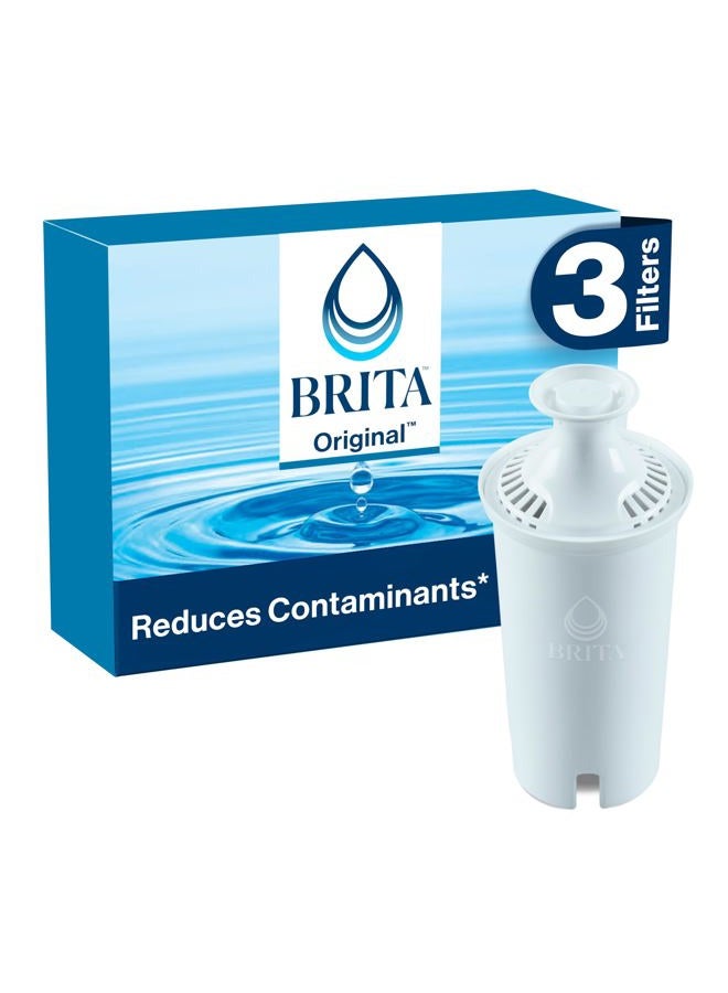 BRITA Standard Replacement Filters for Pitchers and Dispensers, 3 Count, White - Image 1