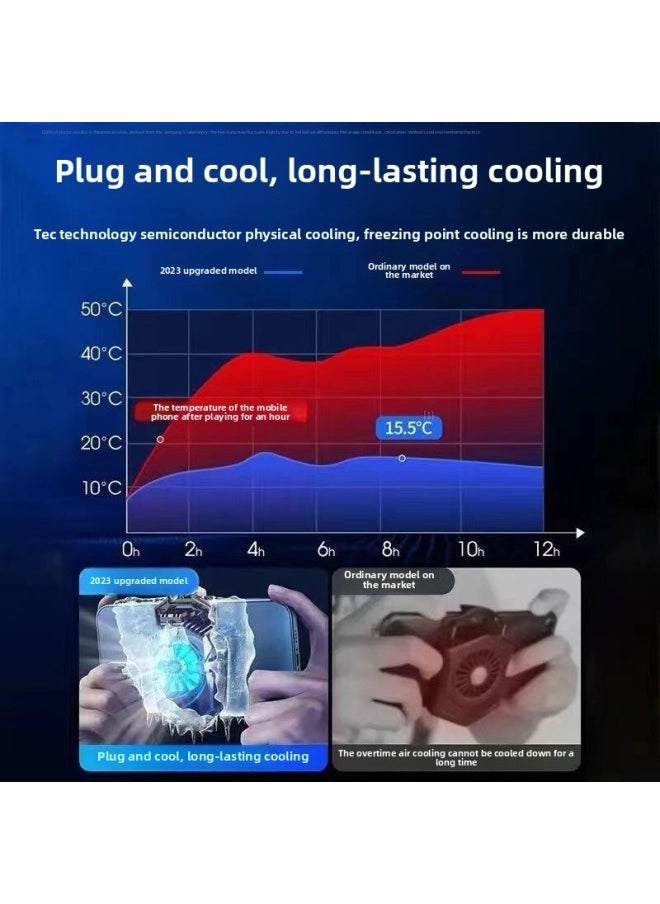 Generic - Mobile Phone Radiator Live E-Sports Fast Cooling Suitable For Apple For Iphone Black Shark 2pro One Plus Semiconductor Back-Color:Semiconductor Refrigeration [youth Edition] Ice-sealed Back Clip + Free Finger Cot - Image 1