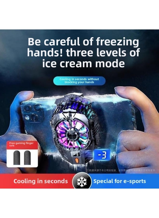 Generic - Mobile Phone Radiator Live E-Sports Fast Cooling Suitable For Apple For Iphone Black Shark 2pro One Plus Semiconductor Back-Color:Semiconductor Refrigeration [youth Edition] Ice-sealed Back Clip + Free Finger Cot - Image 1