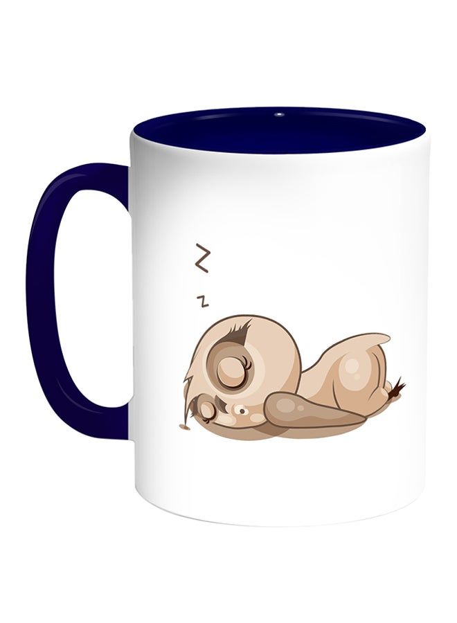RKN Owl Printed Coffee Mug White/Blue 11ounce - Image 1