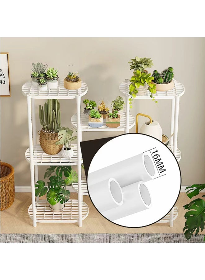 BLOOMING TIME Multi-Tier Freestanding Flower Pot Display Rack, Waterproof Ventilated Plant Holder for Balcony Living Room Garden, DIY Staggered Greenery Storage Shelf - Image 3