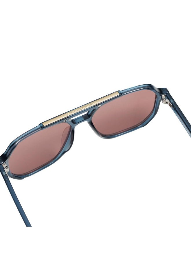 Sojos Retro Trendy Aviator Polarized Sunglasses Men Women Vintage 70S Square Stylish Frame Sun Glasses Sj2283 Crystal Blue Red Lens  - Image 4