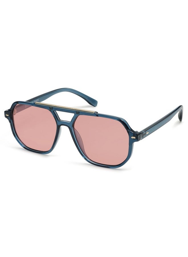 Sojos Retro Trendy Aviator Polarized Sunglasses Men Women Vintage 70S Square Stylish Frame Sun Glasses Sj2283 Crystal Blue Red Lens  - Image 1