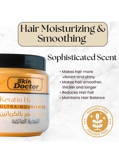 Skin Doctor Keratin Hair Mask Deep Moisturizing and Ultra Nourishing Hair; Treating Damaged Hair and Reducing Curls Extra Hydrating and Stimulating Hair Growth (500 ml)  - Image 4