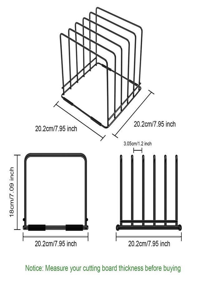 MESTUDIO Cutting Board Holder, 1.2 in. Wide Slots Cabinet Organizer for Cookie Sheets & Trays, 7.95 x 7.95 x 7.09 in. Holder Stand with 5 Slots for Bakeware Organizers And Chopping Board Rack (Black) - Image 2