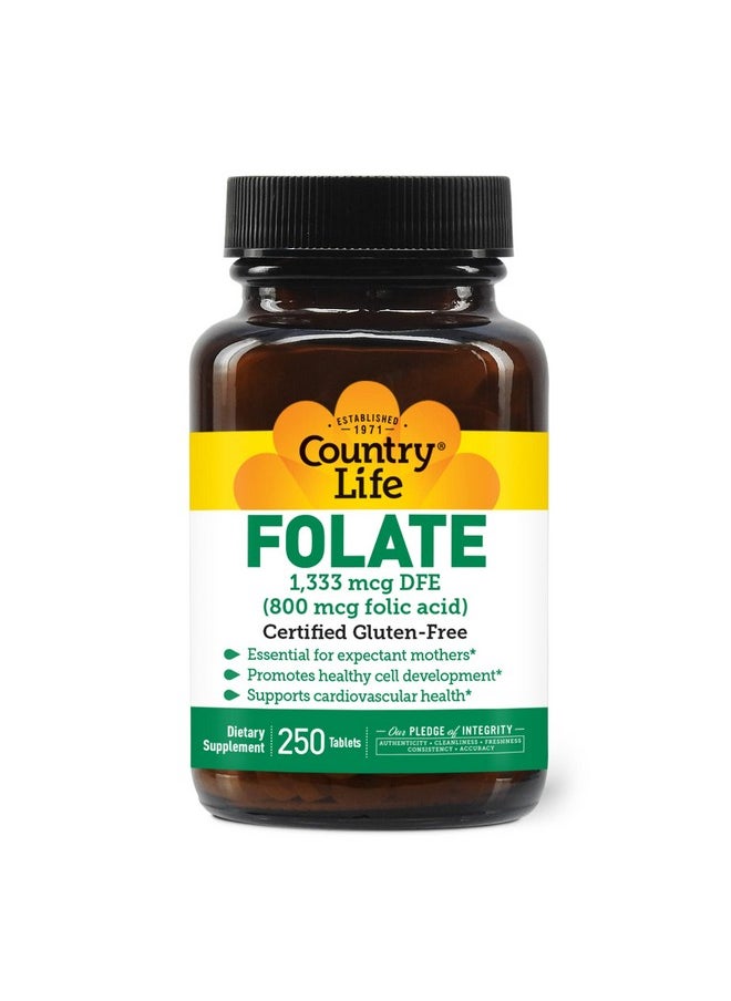 Country Life Folic Acid 800 Mcg 250 Count  - Image 2