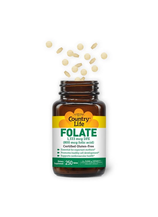 Country Life Folic Acid 800 Mcg 250 Count  - Image 4
