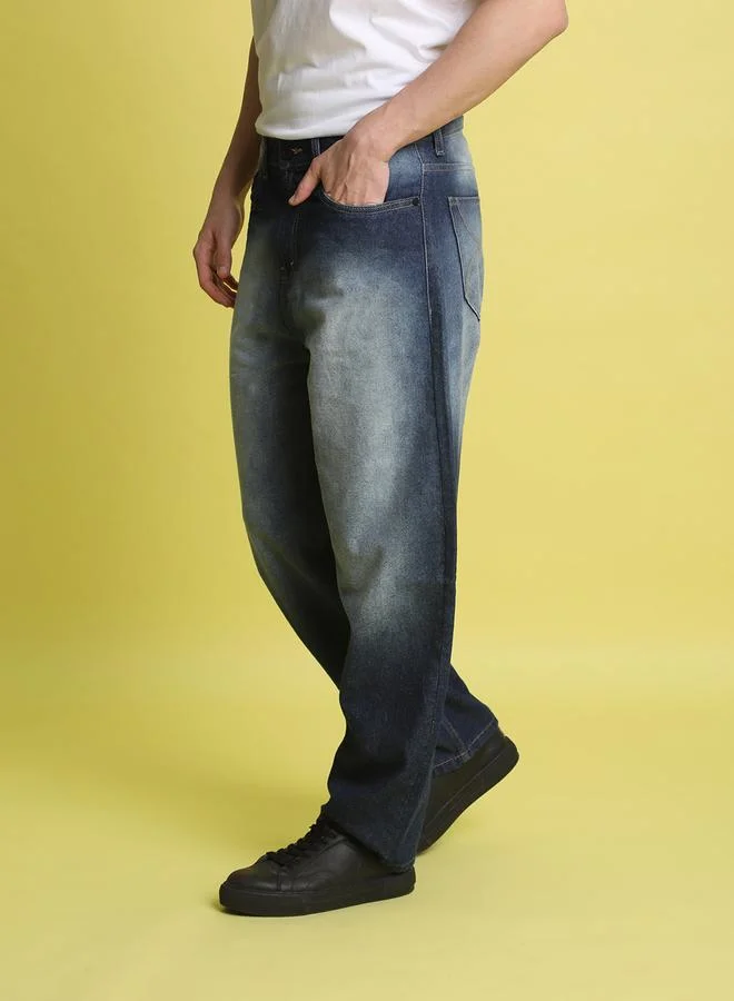 Styli Men Baggy Fit Heavy Fade Jeans By Bene Kleed