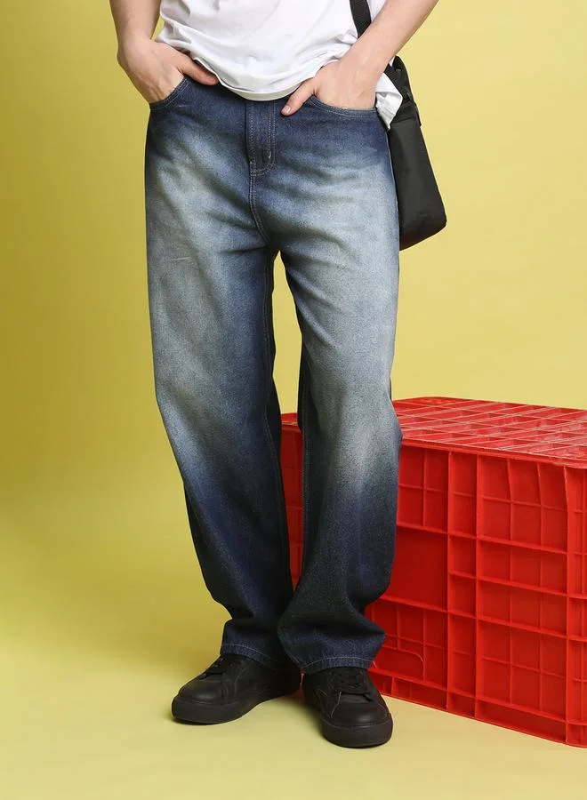 Styli Men Baggy Fit Heavy Fade Jeans By Bene Kleed