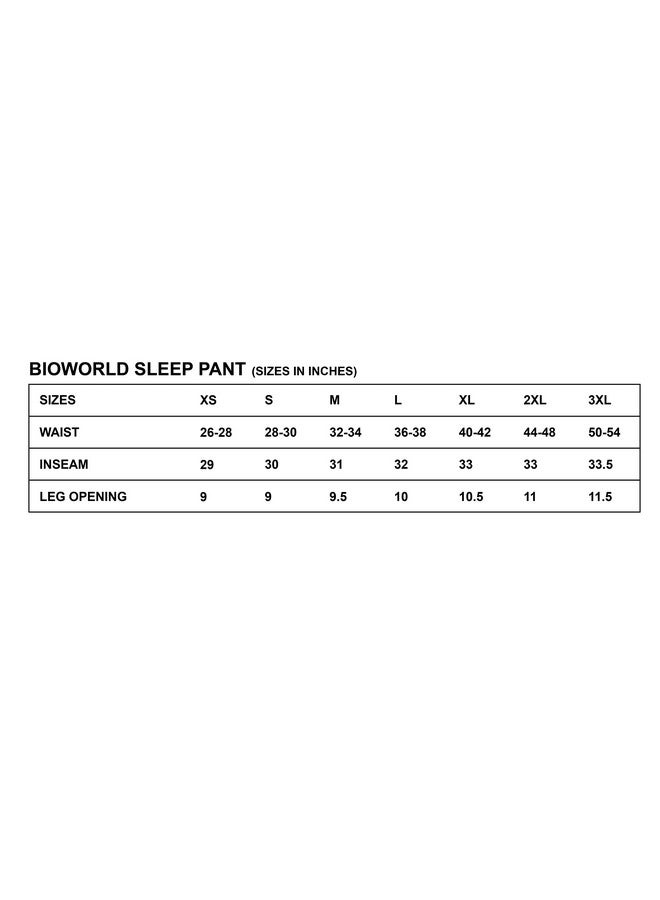 بايو وورلد بنطال بيجامة نوم أسود للرجال بطبعة شخصية كيربي - مقاس متوسط - Image 3