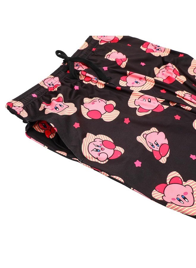 بايو وورلد بنطال بيجامة نوم أسود للرجال بطبعة شخصية كيربي - مقاس متوسط - Image 2